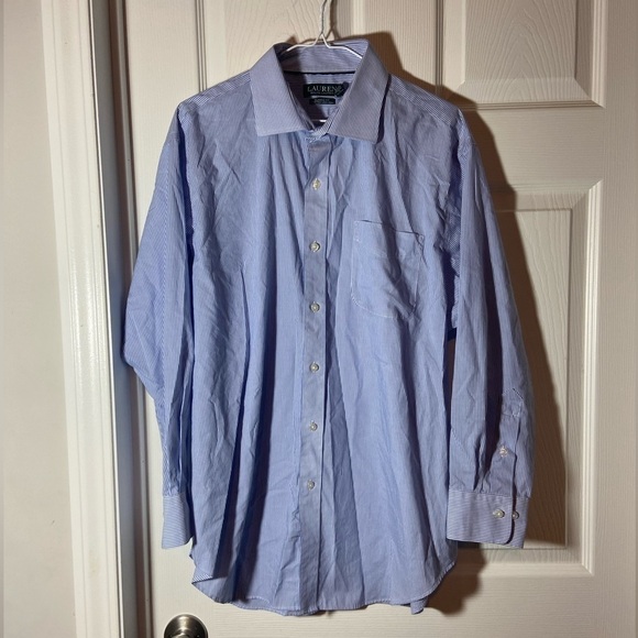 Ralph Lauren Shirt Mens Sz 17 32/33 Yarmouth Long Sleeve Button Down Casual EUC - Picture 1 of 9